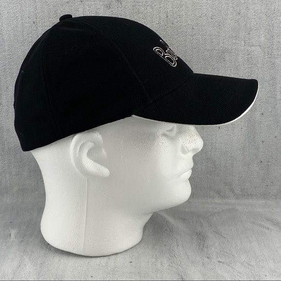 Bubble Mansion Black Fitted Ball Cap Sz S/Med Pre-curved Bill with White Accent - Picture 5 of 11